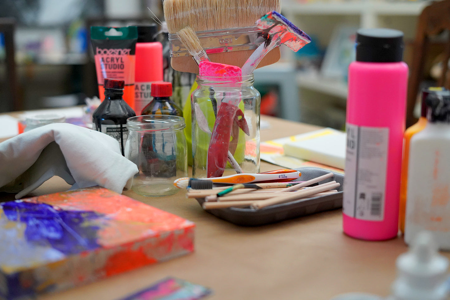 Workshop abstrakte Malerei Mi 2.04.25, 18-21 Uhr